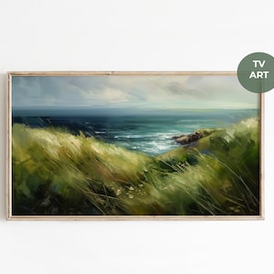 Küsten Wildblumen, Frühling Blumenfeld, botanische Samsung Frame TV Art, 4K Digital Download, 16: 9 Ratio