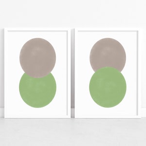 Sage Green Wall Art, Sage Green Decor, Set of 2 Prints, Abstract Prints, Printable Green Wall Art, Green Wall Art Set