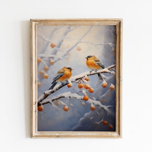 Vintage Fall Bird Art Print: Rustic Autumn Decor (Digital Download)