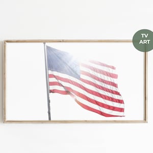 Vintage American Flag Frame TV Art: 4th of July Digital Download