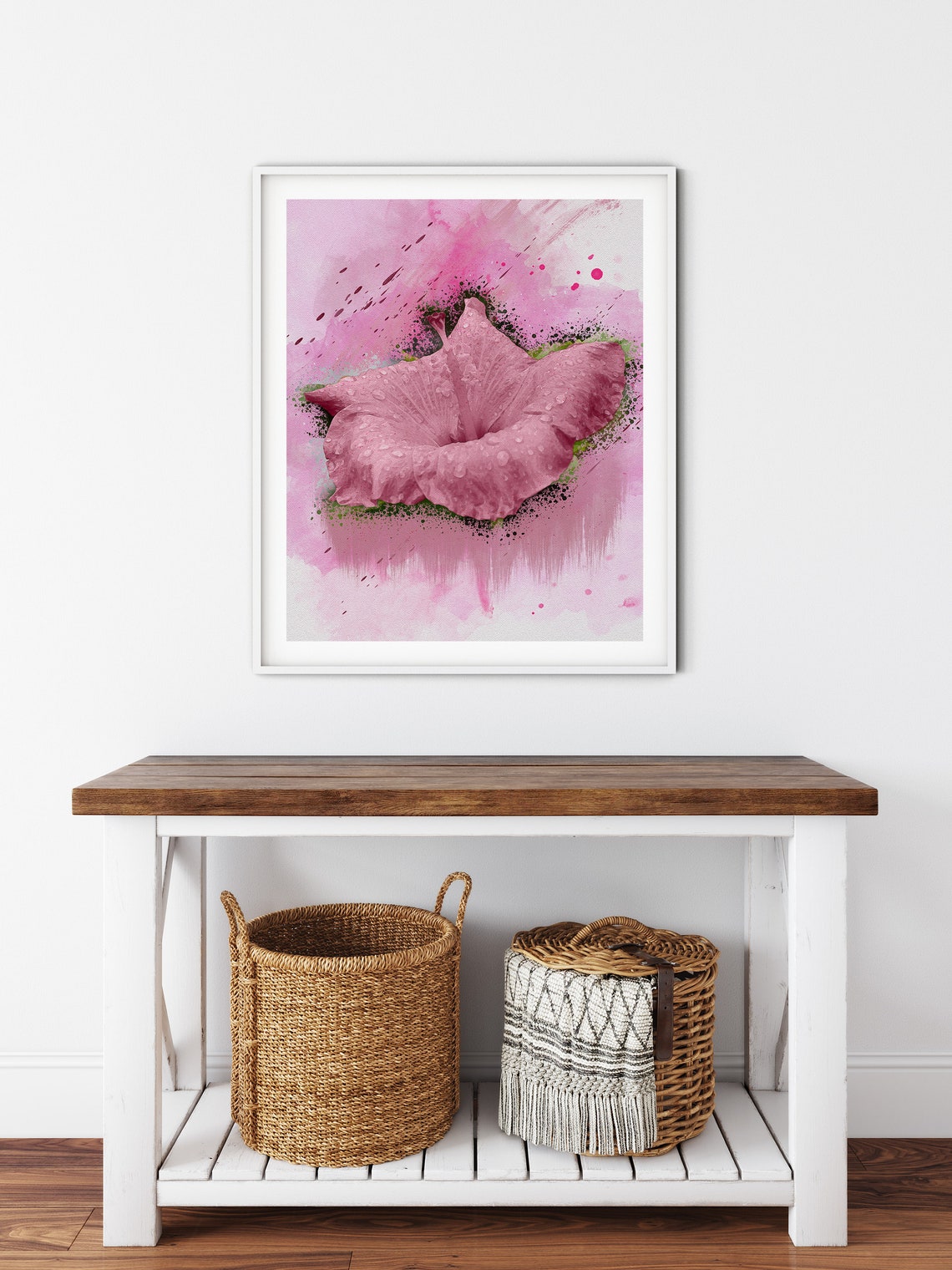 Blush Pink and Rose Gold, Floral Digital Print, Printable Wall Art ...