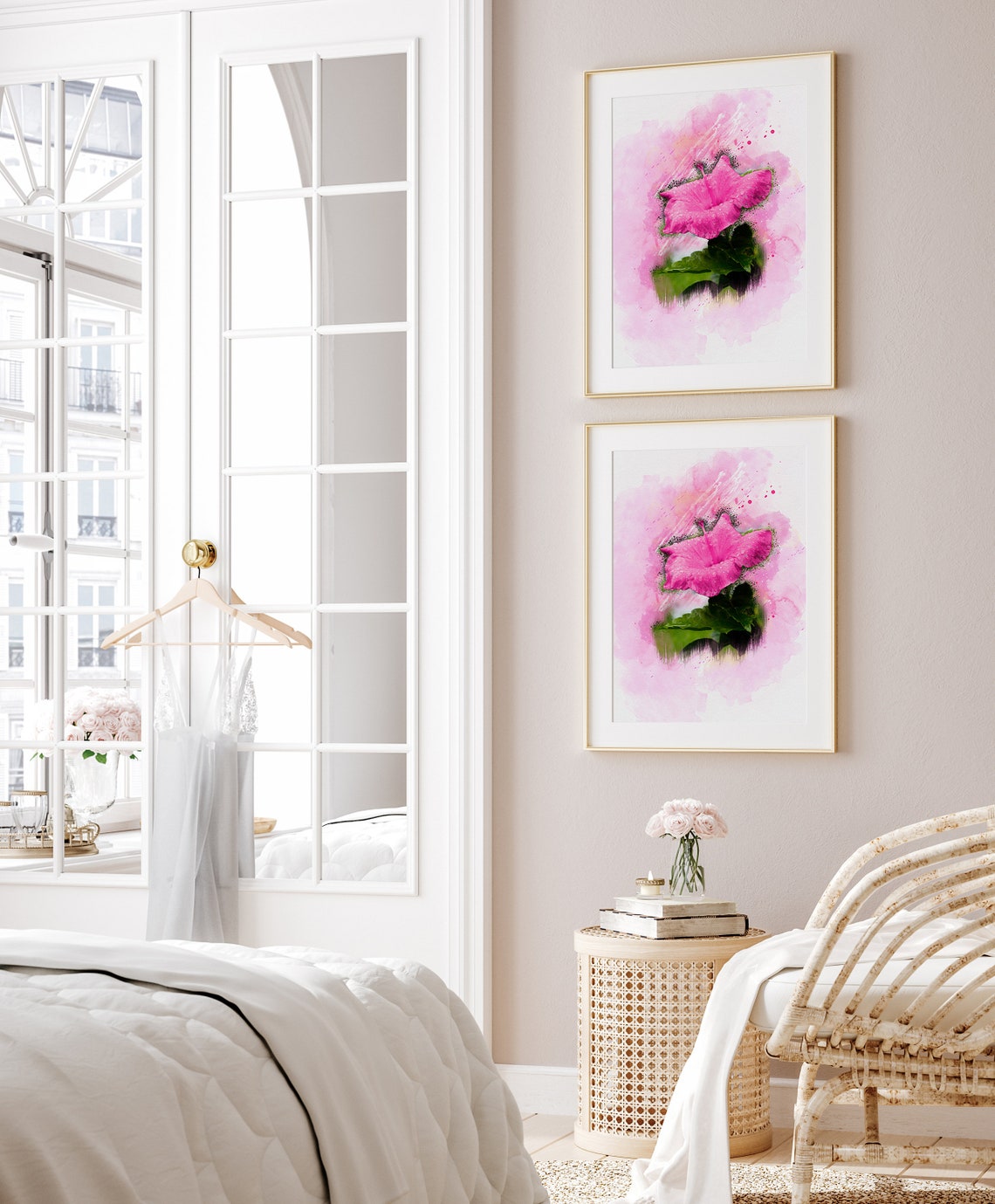 Pink Wall Art Modern Wall Art Botanical Prints Floral Wall - Etsy