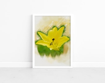 Yellow Botanical, Nursery Wall Art, Floral Prints