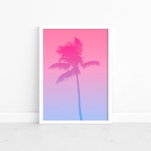 Palm Tree Digital Download, Palm Tree Print, Printable Art, Tropical Wall Art
