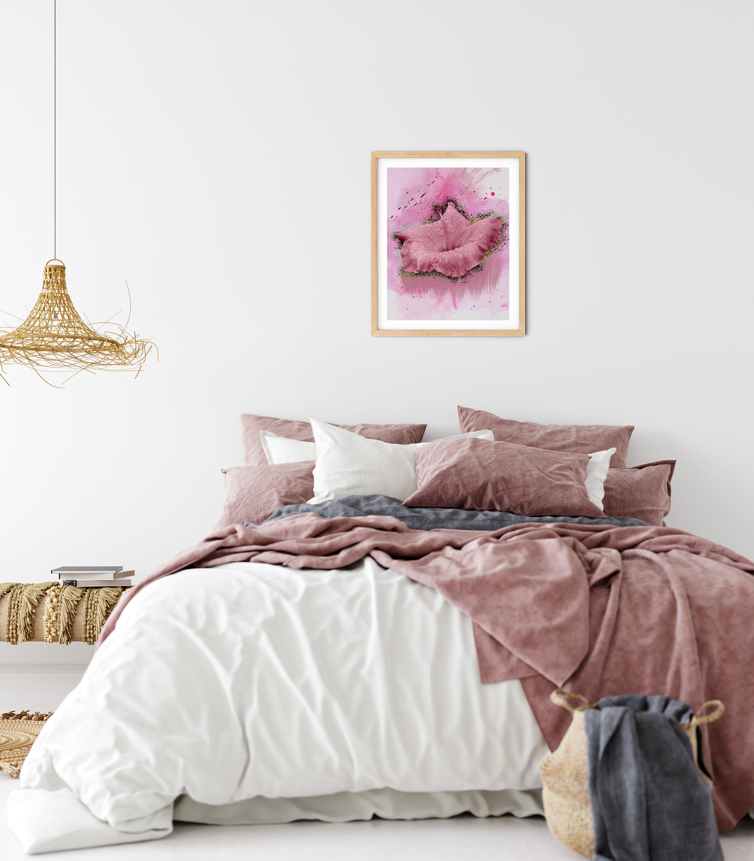 Blush Pink and Rose Gold, Floral Digital Print, Printable Wall Art ...