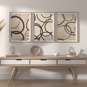 Mid-Century Modern Rings Art Print: Abstract Wall Decor (Digital Download)