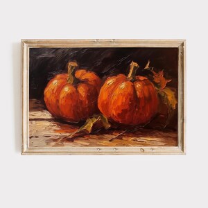 Pumpkin Patch Printable Wall Art, Rustic Autumn Landscape