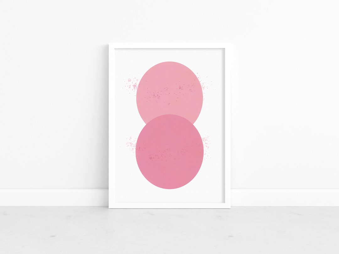Pink Circle Art Print, Original Art, DIGITAL DOWNLOAD, Blush Pink Wall