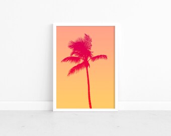 Palm Tree Art Print: Beach House Decor (Digital Download)