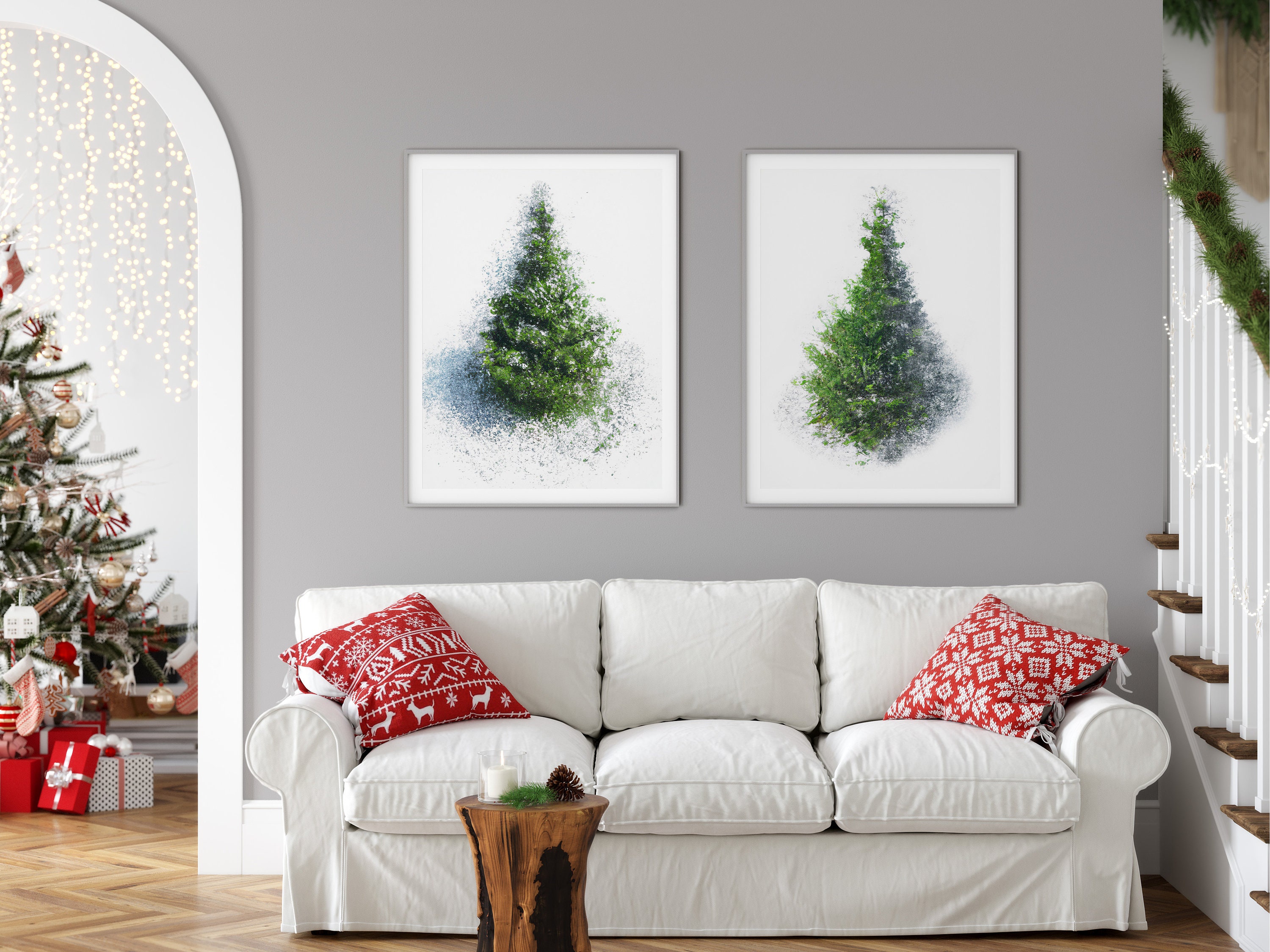 Christmas Tree Prints, Evergreen Trees, Christmas Decor, Holiday Decor