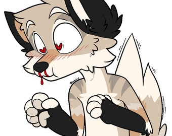 Icône d&#39;autocollant numérique Simping fursona YCH