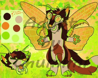 Dog Praying mantis adoptable fursona OC