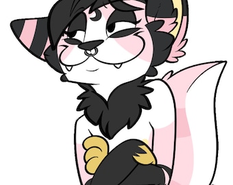 Smug fursona OC digital sticker YCH