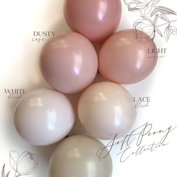 Mauve DIY Balloon Garland Arch Kit / Custom High Quality Matte Colors - Blush, Beige, Dusty Rose, Baby Shower, Birthday Decor,