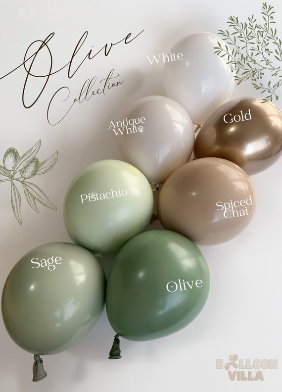 Olive Green Gold White Latex Balloons,Green and Gold Confetti Party Balloons for Birthday Baby Shower Party Decorations, Other