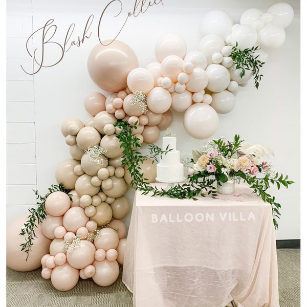 Blush DIY Balloon Garland Kit | Custom High Quality Matte Colors | Blush, Soft Pink, Cream, Beige White, Birthday Decor, Baby Shower, Bridal