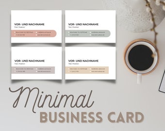 Minimal Business Card Template, Minimal Visitenkarte Vorlage, 85 x 55mm, Landscape
