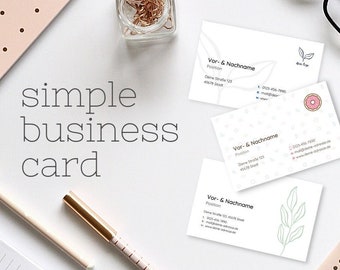 Simple Business Card Template, Simple Visitenkarte Vorlage, 85 x 55mm, Landscape