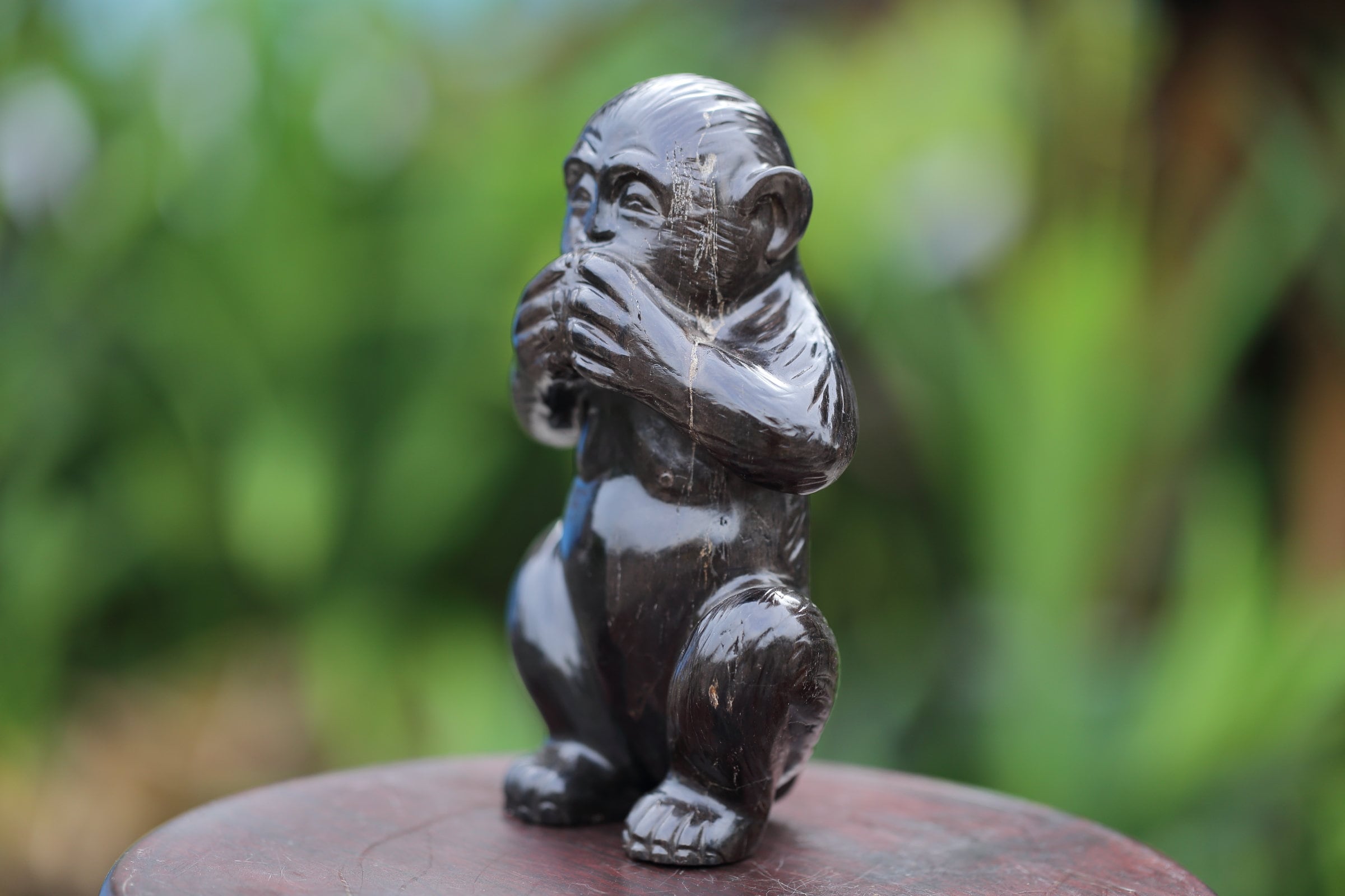 Set of 3 Wise Monkeys Statues Handcrafted From Black Etsy