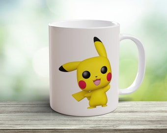 Pikachu - Funky Pop Style Mug - Quirky Mug for Caffeine Enthusiasts - Personalised Custom Mug - Gifts For / her - Gaming Mug