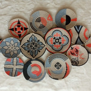 African Plate Wall Decor Set: Boho Woven Basket Art