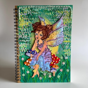 Cuaderno de notas Forest Fairy Journal, diseño hecho a mano, encuadernación en espiral, tamaño A5, 120 páginas