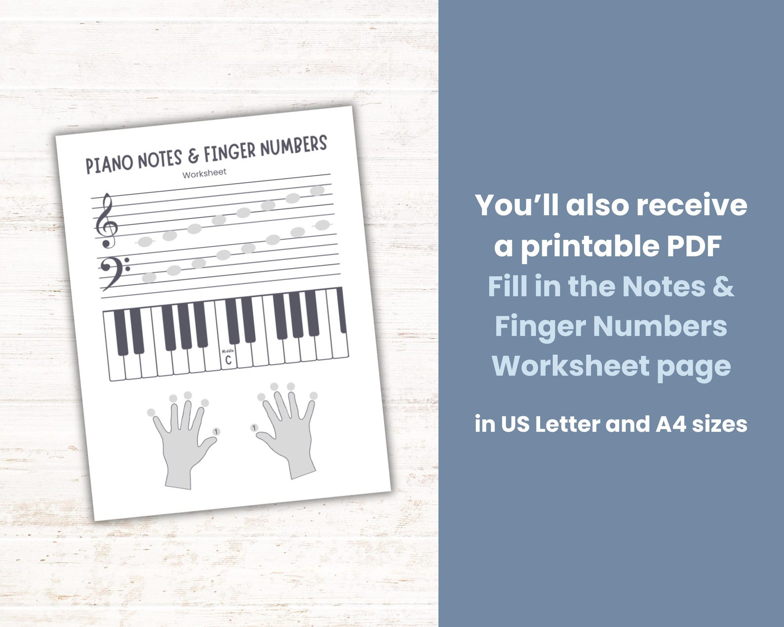 Piano Keys and Notes Chart | Music Notes on Staff Treble & Bass Clef ...