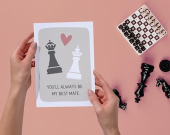 Chess Valentine Card | Punny Anniversary Gift for Chess Lover (Digital Download)