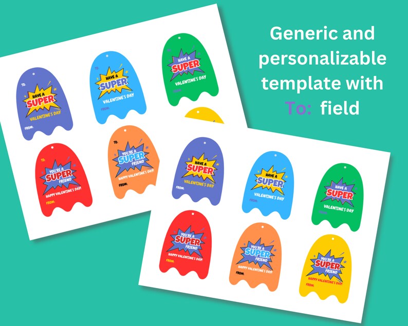 Printable Kids Valentine's Day Superhero Lollipop Card for Classmates ...