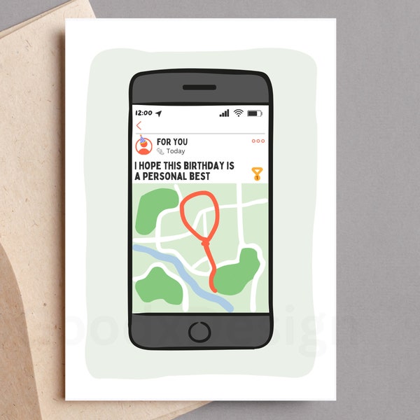 Printable Strava Birthday Card for Runner | Funny Strava Running Birthday Card