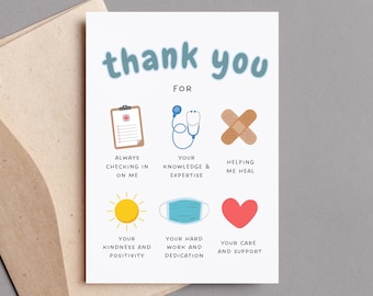 Printable Nurse Thank You Card or Gift for Doctor, Medical Staff | Nurse Appreciation Card, Hospital Thank You, Healthcare Worker Thank You