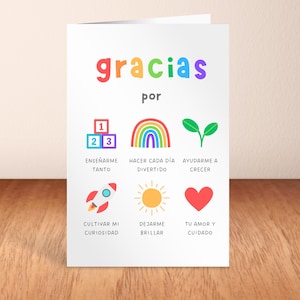 spanish daycare teacher appreciation greeting card