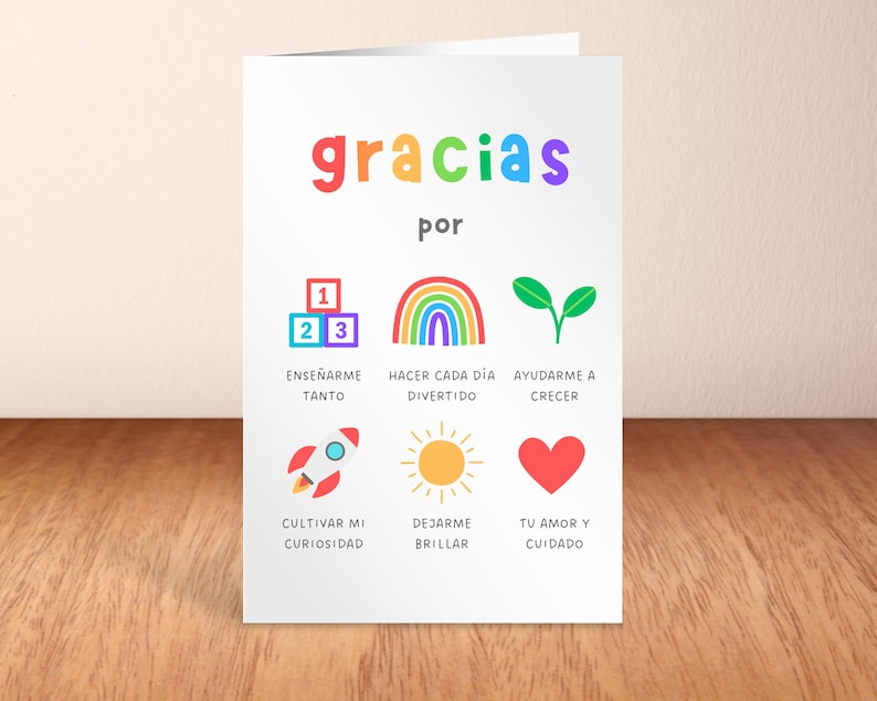 spanish daycare teacher appreciation greeting card