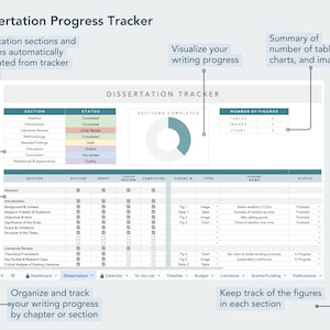 research dissertation tracker template with writing progress, detailed phd thesis tracking template on google sheets