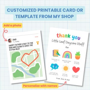 Cartão ou presente personalizado para impressão – personalizado com nomes, fotos ou alterações de texto, cartão personalizado para professores, família, diversas ocasiões