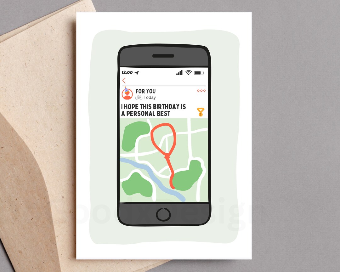 Printable Strava Birthday Card for Cyclist Funny Strava Cycling ...
