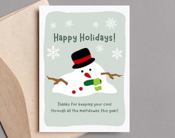 Daycare Teacher Holiday & Christmas Card | Funny Printable Christmas Card for Daycare Teacher Nursery, Preschool, Babysitter Nanny Christmas