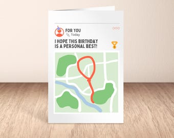 Printable Strava Birthday Card for Runner | Funny Strava Running Birthday Card, Instant Download Strava Card for Athlete or Runner Birthday