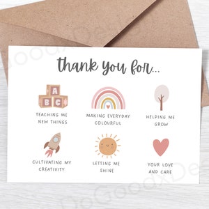 Printable Thank You Card for Daycare Teachers | Nursery Teacher &amp; ECE ...