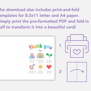 daycare staff thank you print and fold template for letter and a4 paper