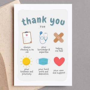 Carte de remerciement pour infirmière, médecin, professionnel de la santé, cadeau de remerciement pour infirmière ou médecin, téléchargement immédiat pour carte de remerciement pour infirmière