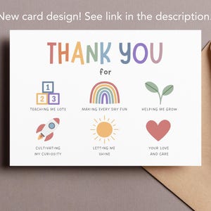 Printable Thank You Card for Daycare Teachers | Nursery Teacher &amp; ECE ...