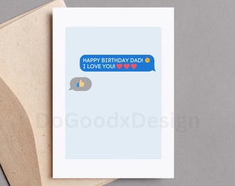 Printable Happy Birthday Dad Thumbs Up Card | Funny Birthday Card for Dad | Classic Dad Humor Birthday, Funny Dad, Husband Birthday Card
