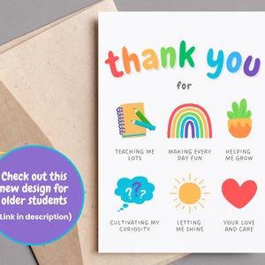 new teacher appreciation week card, daycare thank you gift, teacher appreciation gift