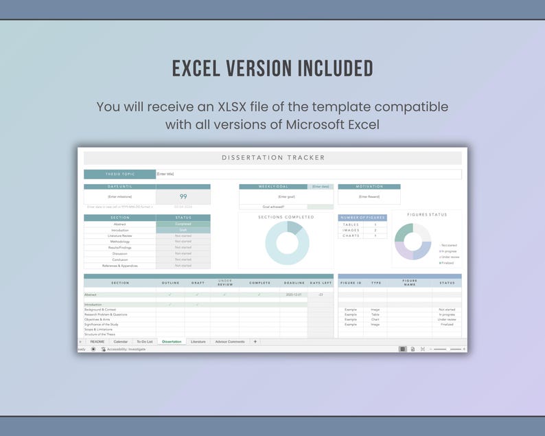 excel thesis planner template