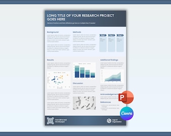 Modern Scientific Research Poster Template | Canva + PowerPoint | Clinical & Academic Conference Poster | Teal and Navy | A0 Portrait