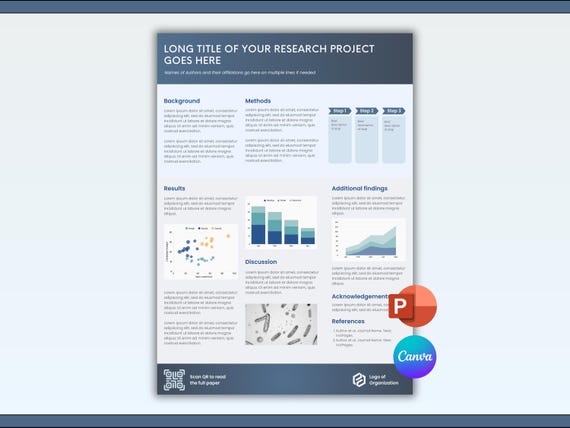 Modern Scientific Research Poster Template | Canva + PowerPoint | Clinical & Academic Conference Poster | Teal and Navy | A0 Portrait