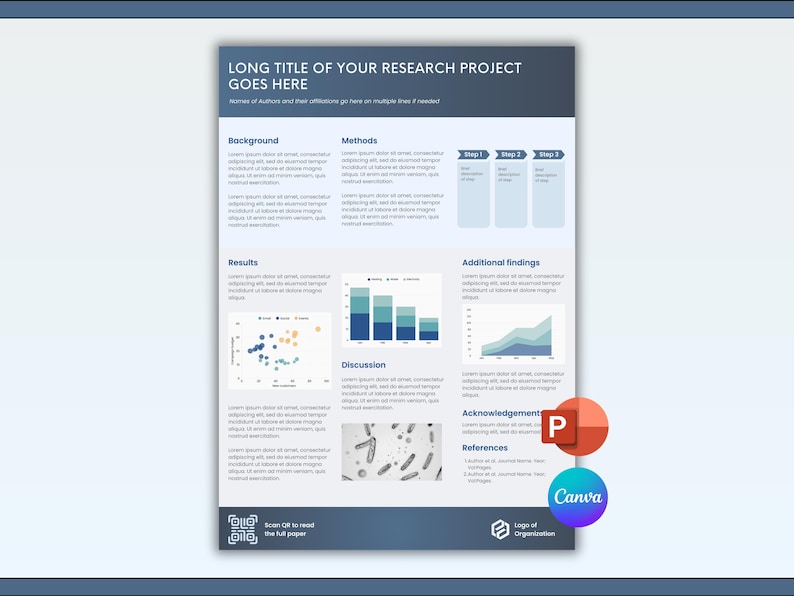 modern research poster a0 template editable in canva and powerpoint