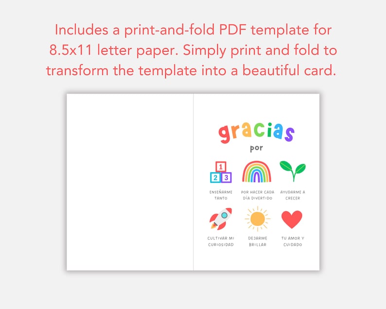 fold ready daycare teacher appreciation card in spanish