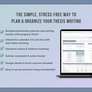 dissertation writing tracker for phd students in google sheets and excel